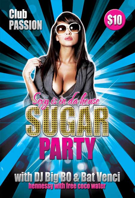 Sugar Party Flyer Poster Template