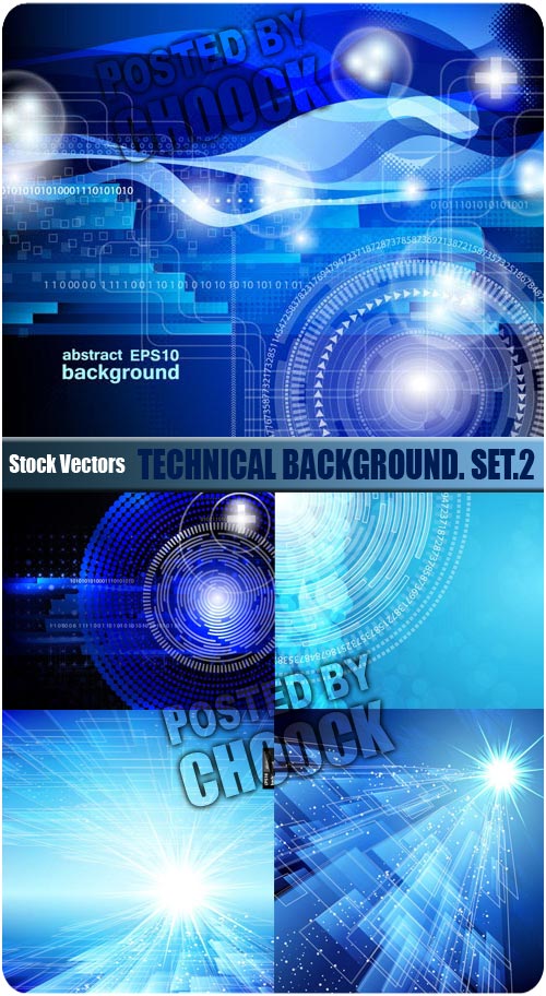 Technical background. Set.2 - Stock Vector
