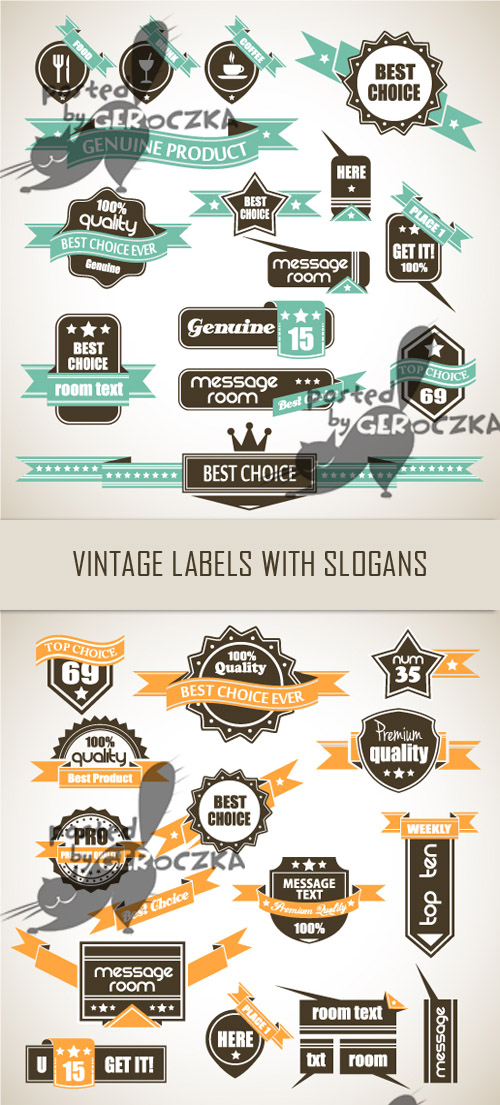 Vintage labels with slogans
