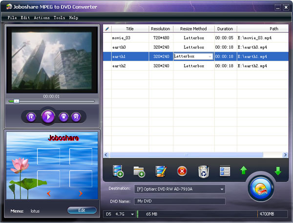 Joboshare MPEG to DVD Converter 3.2.8.0328