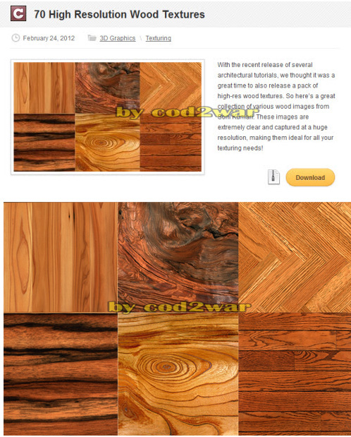 CGTuts & 70 High Resolution Wood Textures