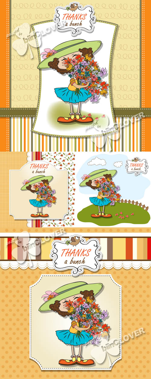 Greeting card with funny girl 0149